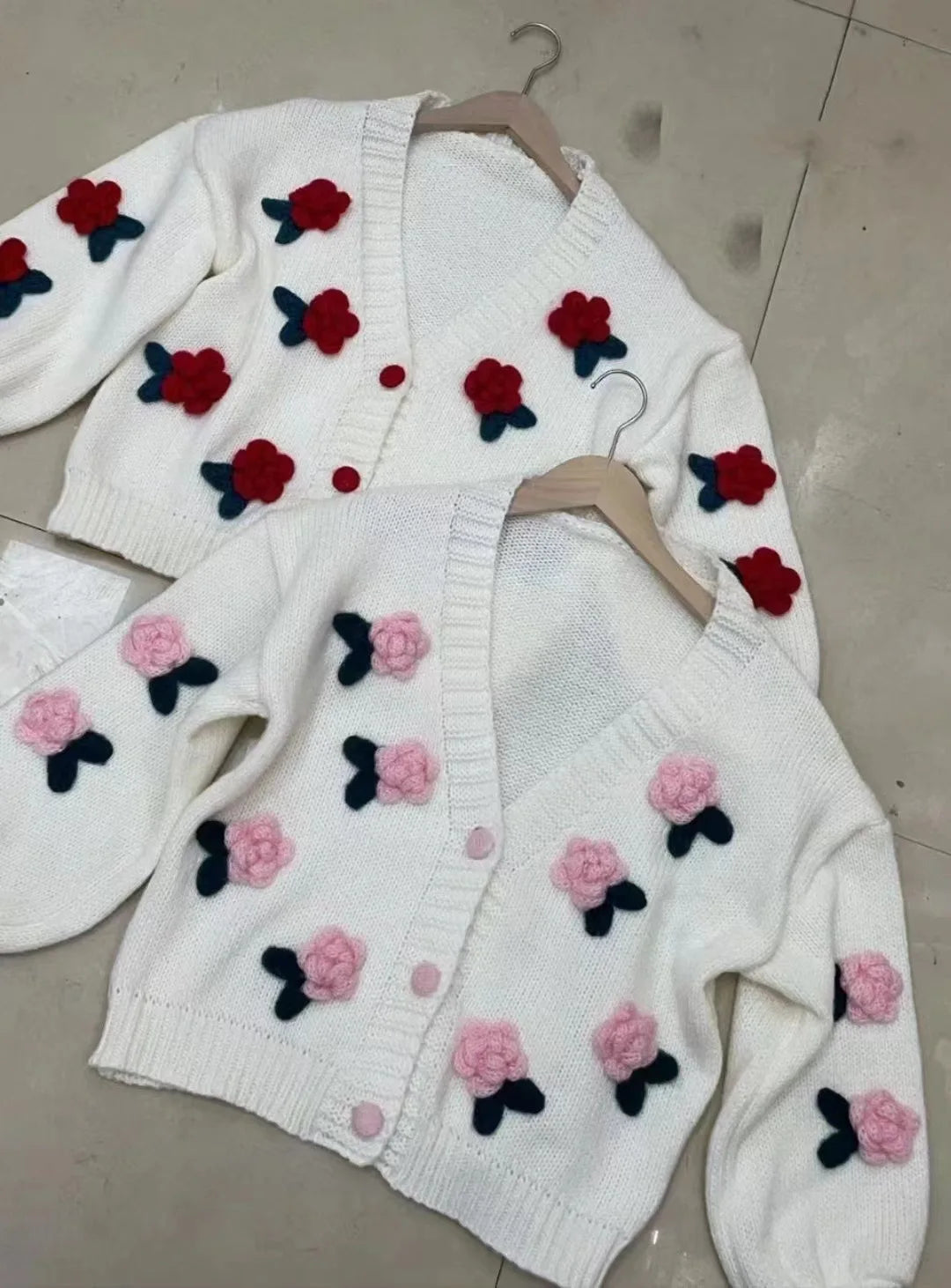 Floral Knit Cardigan for Women – Autumn/Winter Chic